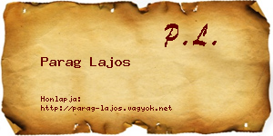 Parag Lajos névjegykártya